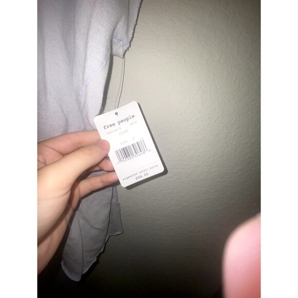 NWT Free People Lilac Flowy Short Sleeve Top - Picture 5 of 7